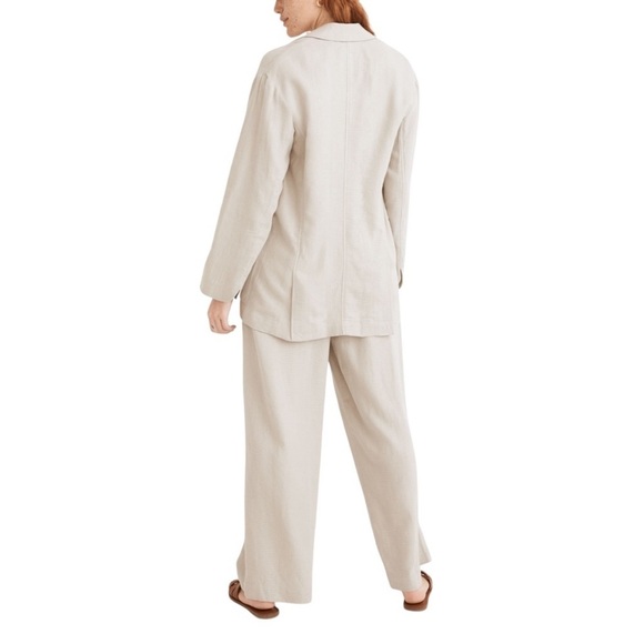 MADEWELL Breezewoven Larsen Linen Blazer and Pull On High Rise Pant Suit Set - Picture 2 of 12